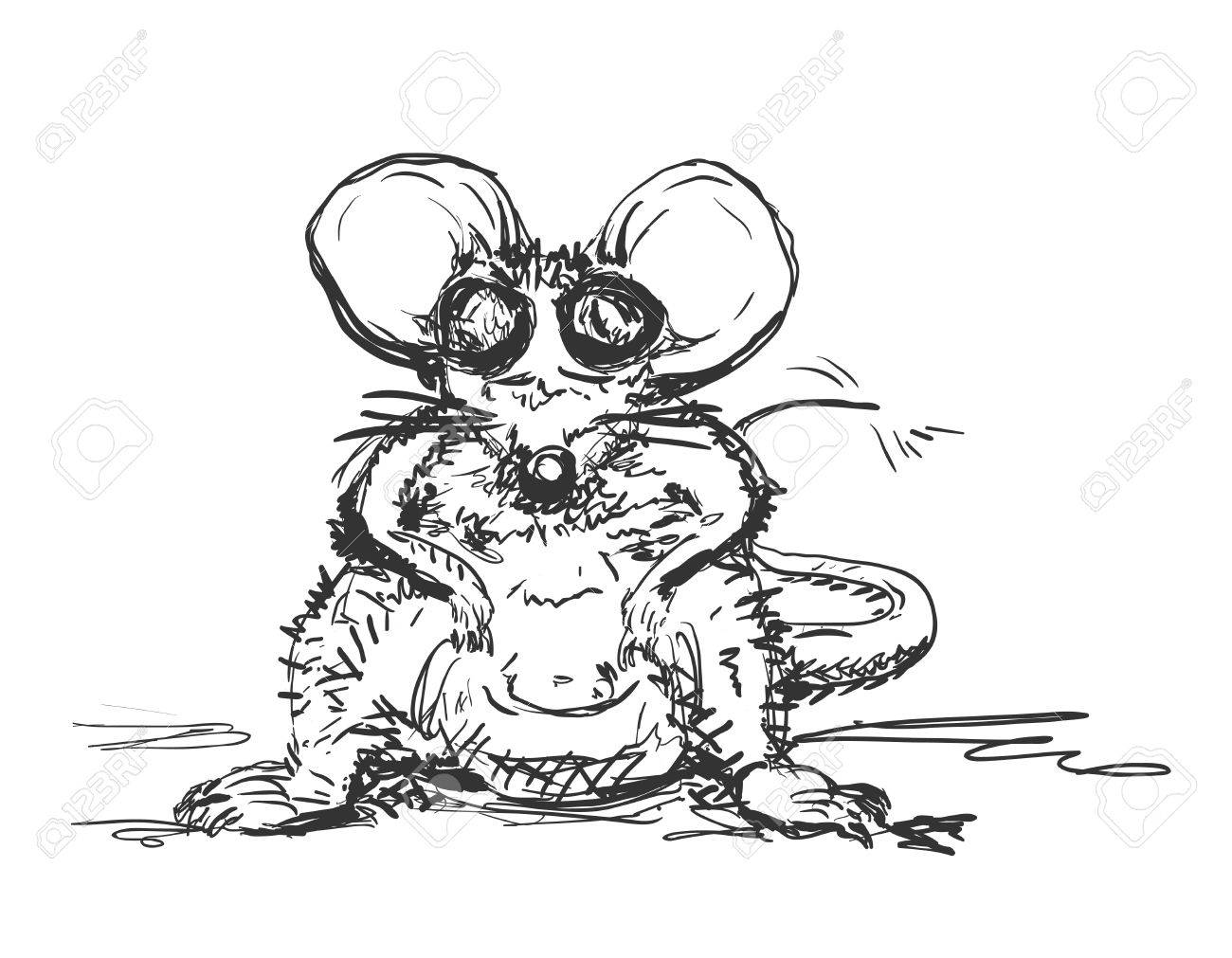 Hand Gezeichnet Maus Isoliert Auf Weissem Hintergrund Lizenzfrei Nutzbare Vektorgrafiken Clip Arts Illustrationen Image