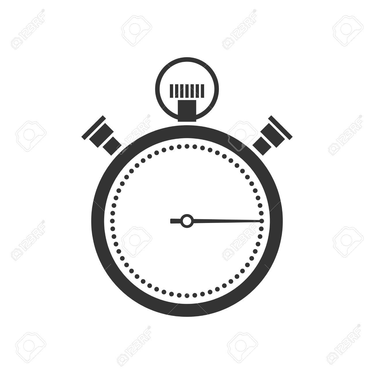 Chronometre Ou Chronometre Icone Silhouette Noire Sur Fond Blanc Clip Art Libres De Droits Vecteurs Et Illustration Image