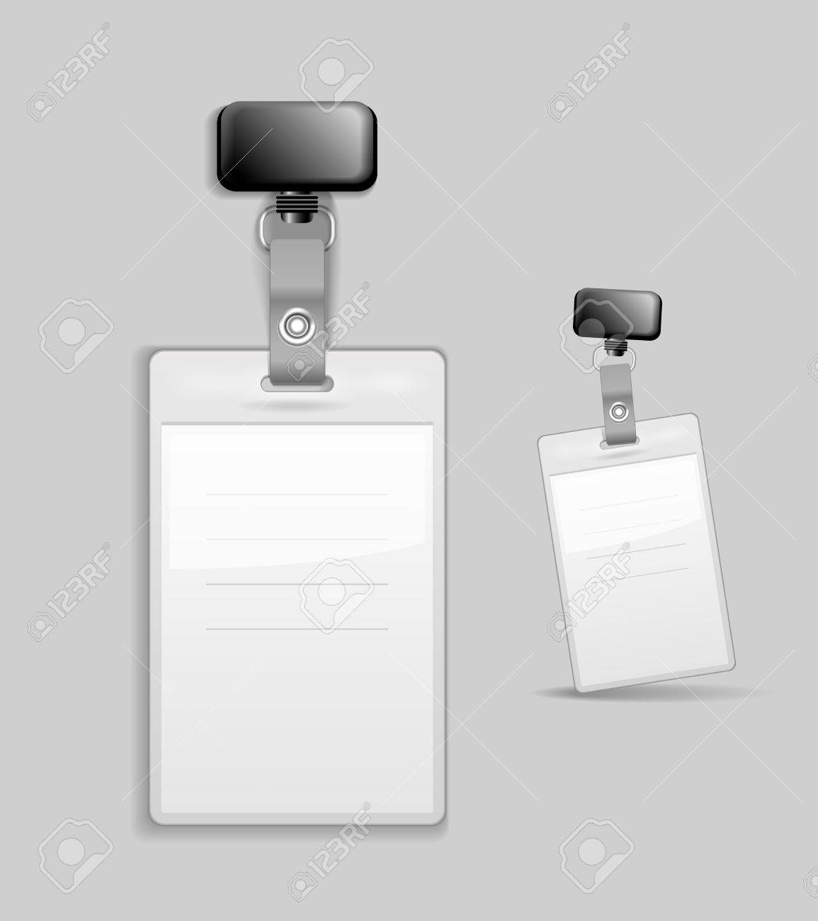 blank identification card badge id template vector illustration