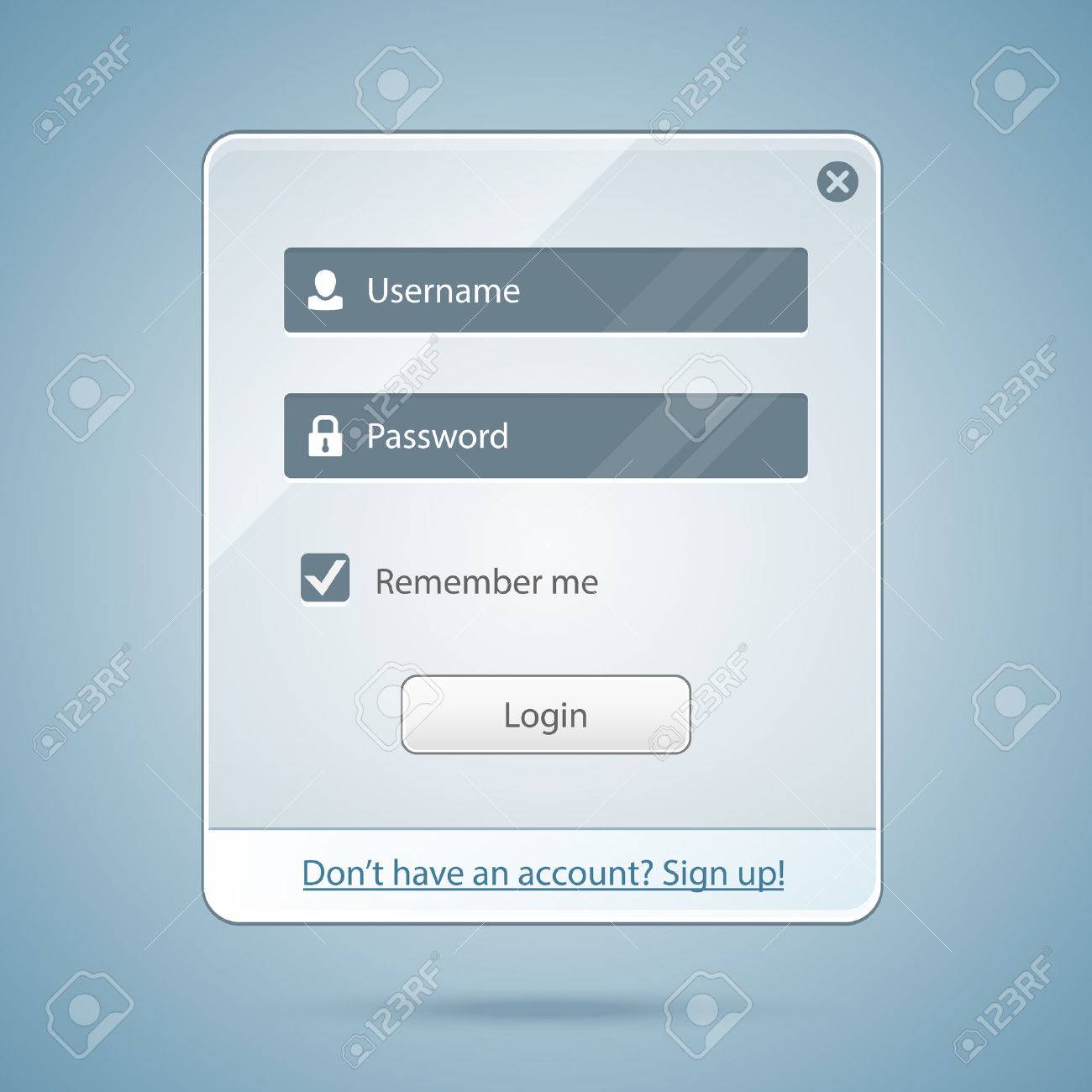 Vector Login Box Form With Login And Password Royalty Free Cliparts Vectors And Stock Illustration Image 26471609