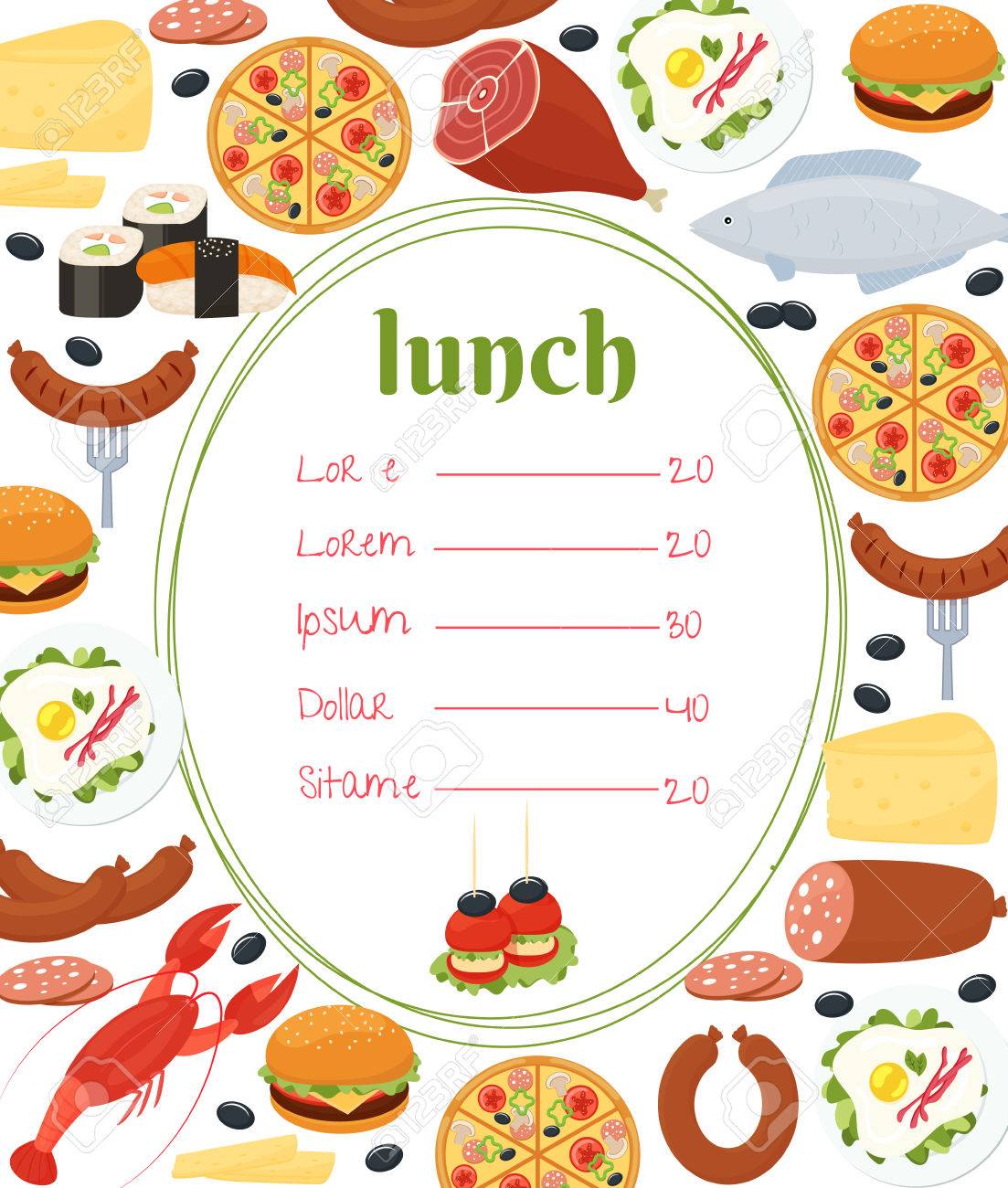 lunch menu template royalty free cliparts vectors and stock free lunch menu template