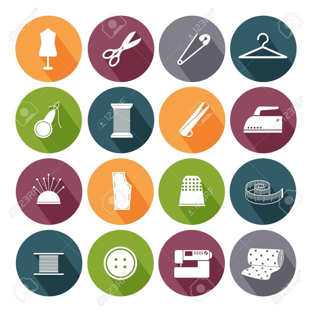 白い背景の上の色の円で分離されたアイコンを調整します ベクトル イラスト のイラスト素材 ベクタ Image