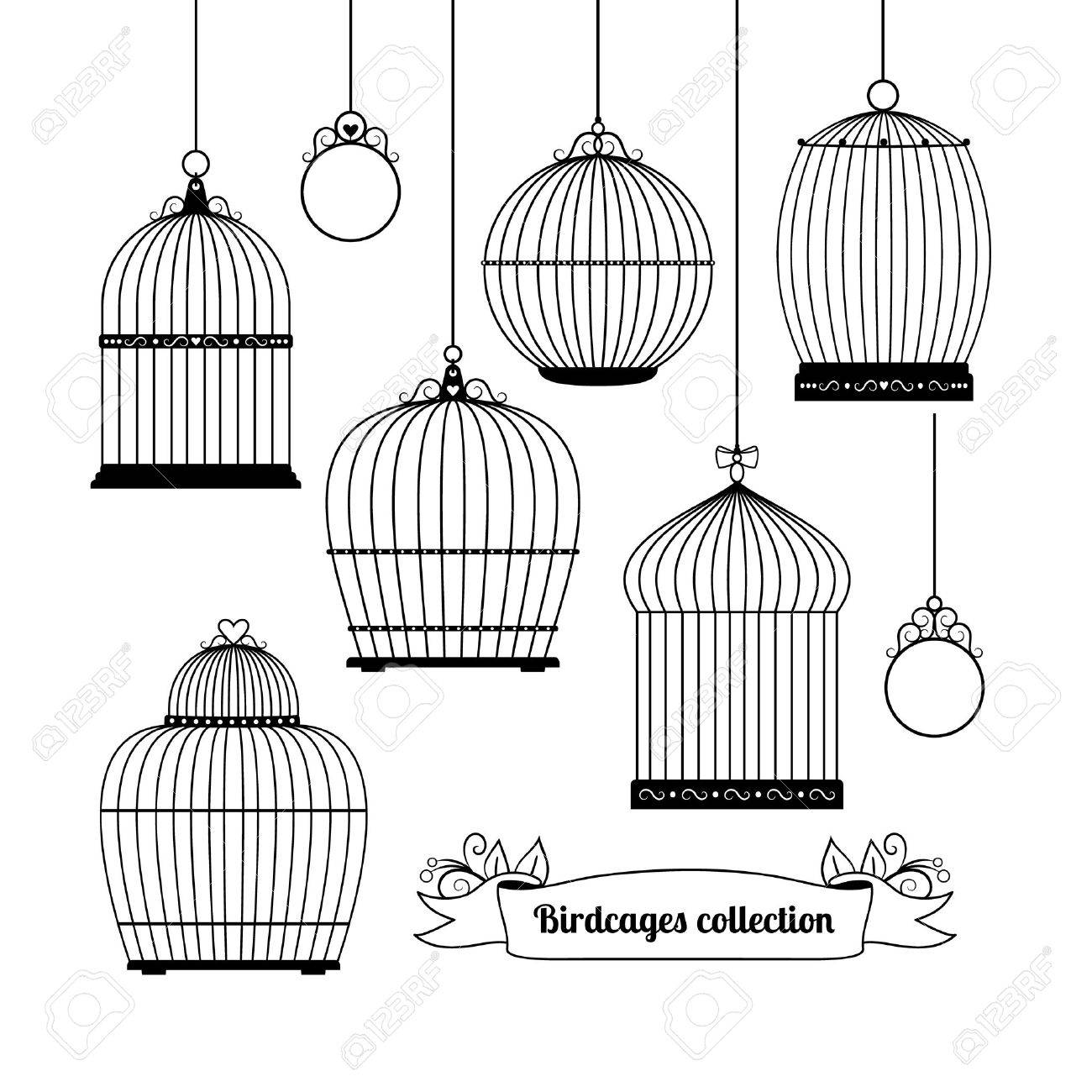 Birdcages Silhouettes Royalty Free Cliparts Vectors And Stock Illustration Image