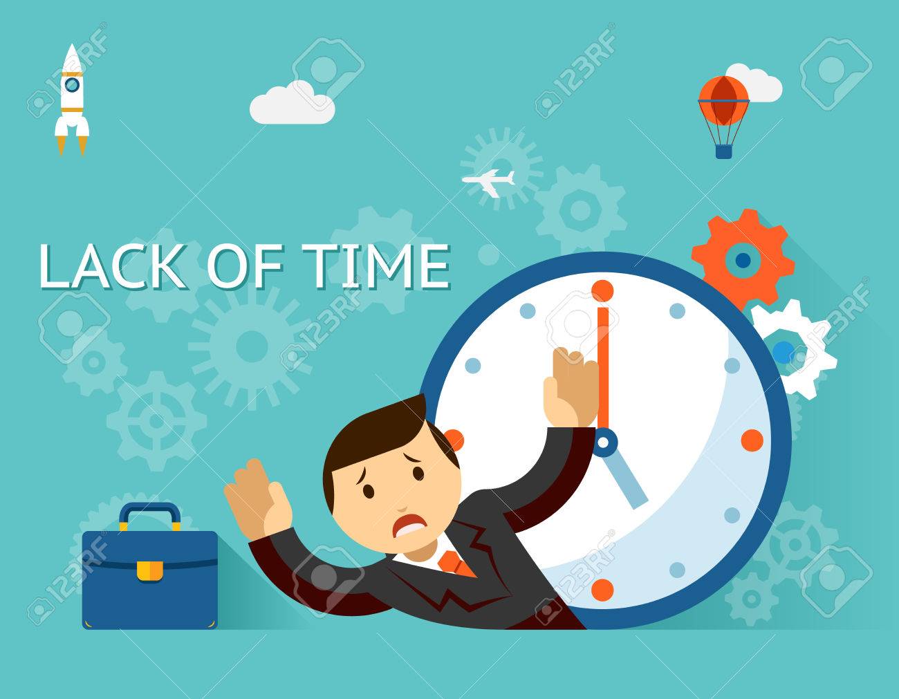 Timemanagement. Lack of time concept. Businessman and clock - 36808003 Timemanagement. Lack of time concept. Businessman and clock - 36808003