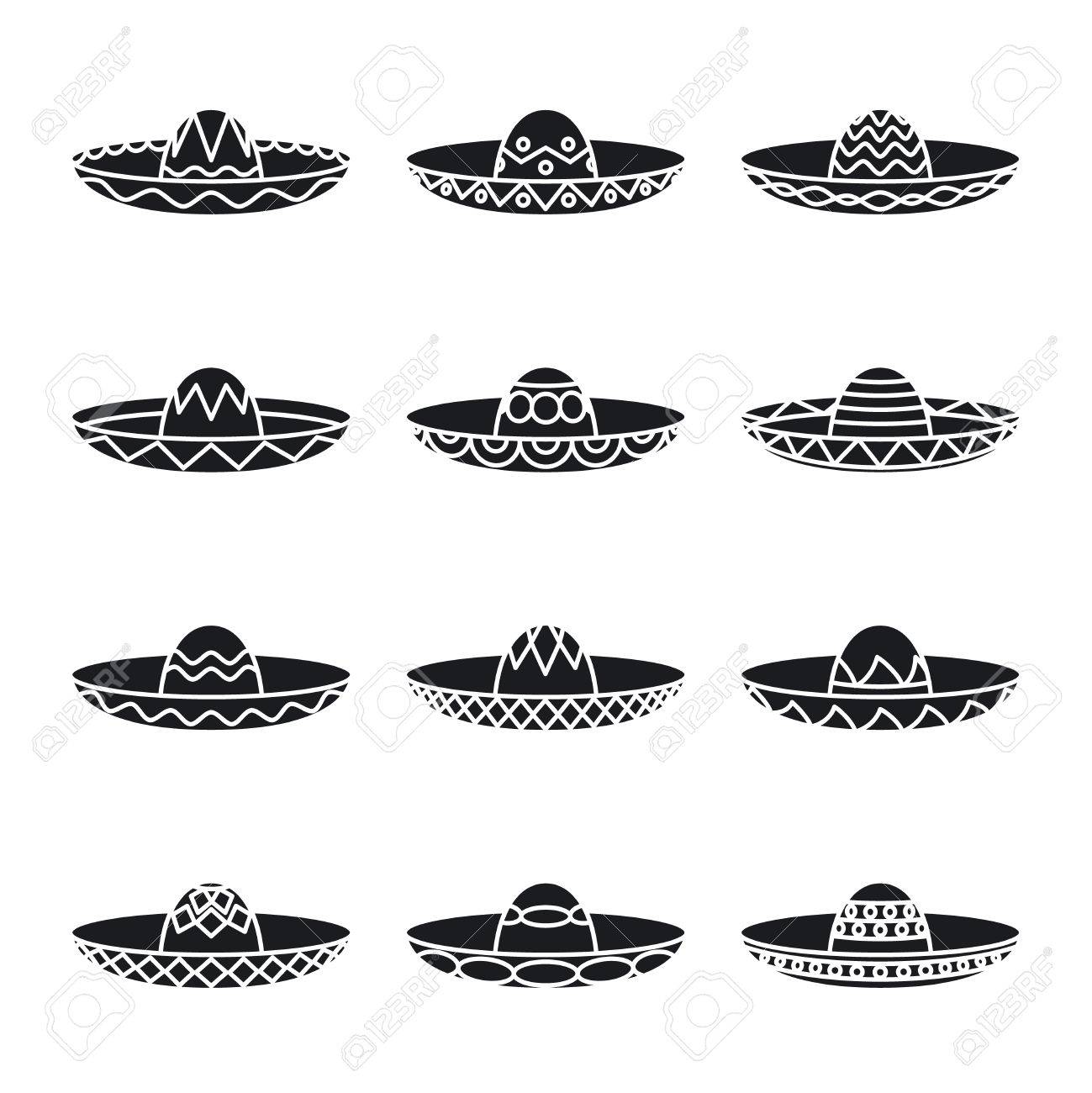 Vector Set Of Mexican Sombrero Hat Royalty Free SVG, Cliparts, Vectors, and  Stock Illustration. Image 41251282., image size:1299x1300