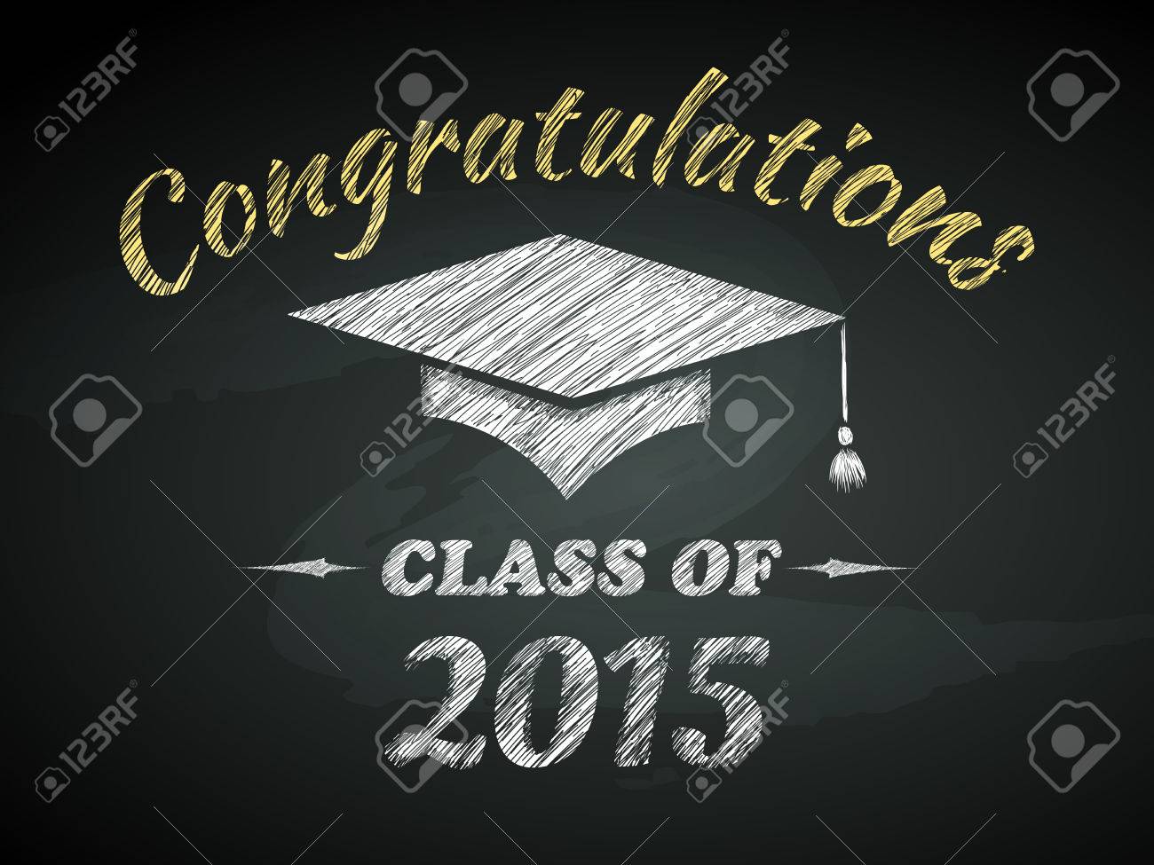 class of graduation congratulations poster vector illustration