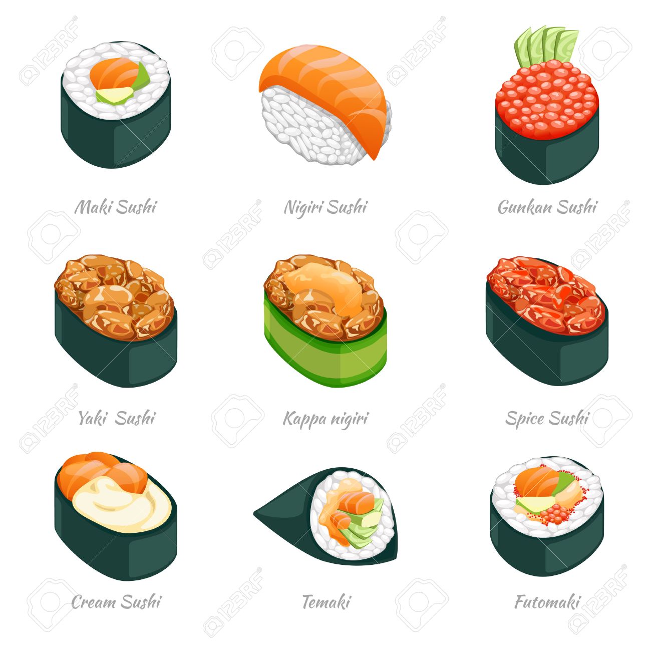 ベクトルのアイコンをのりまき 食品日本メニューのご飯 シーフード 巻き 太巻きの図 のイラスト素材 ベクタ Image