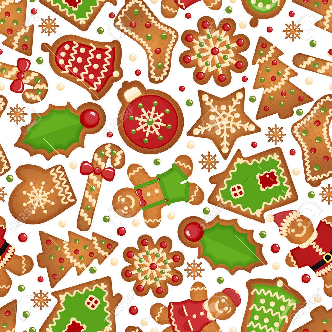 christmas cookies background seamless celebratory pattern of christmas cookies background
