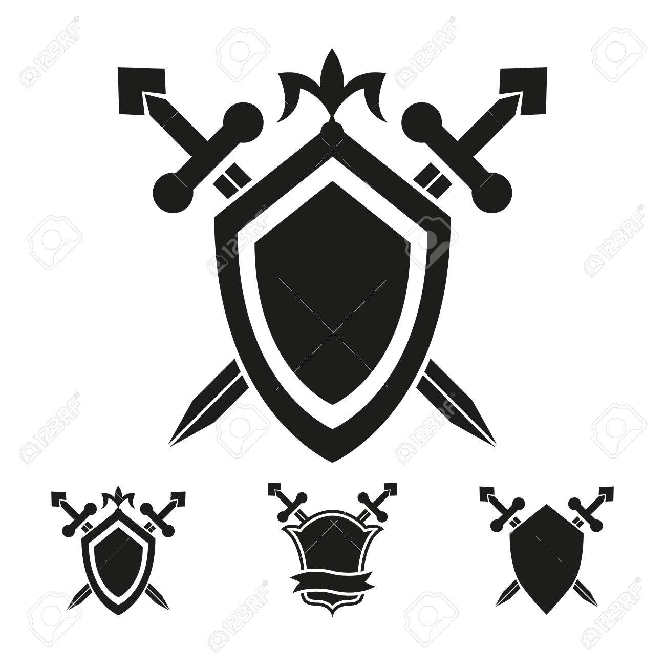 coat of arms medieval knight shield vector templates royalty free
