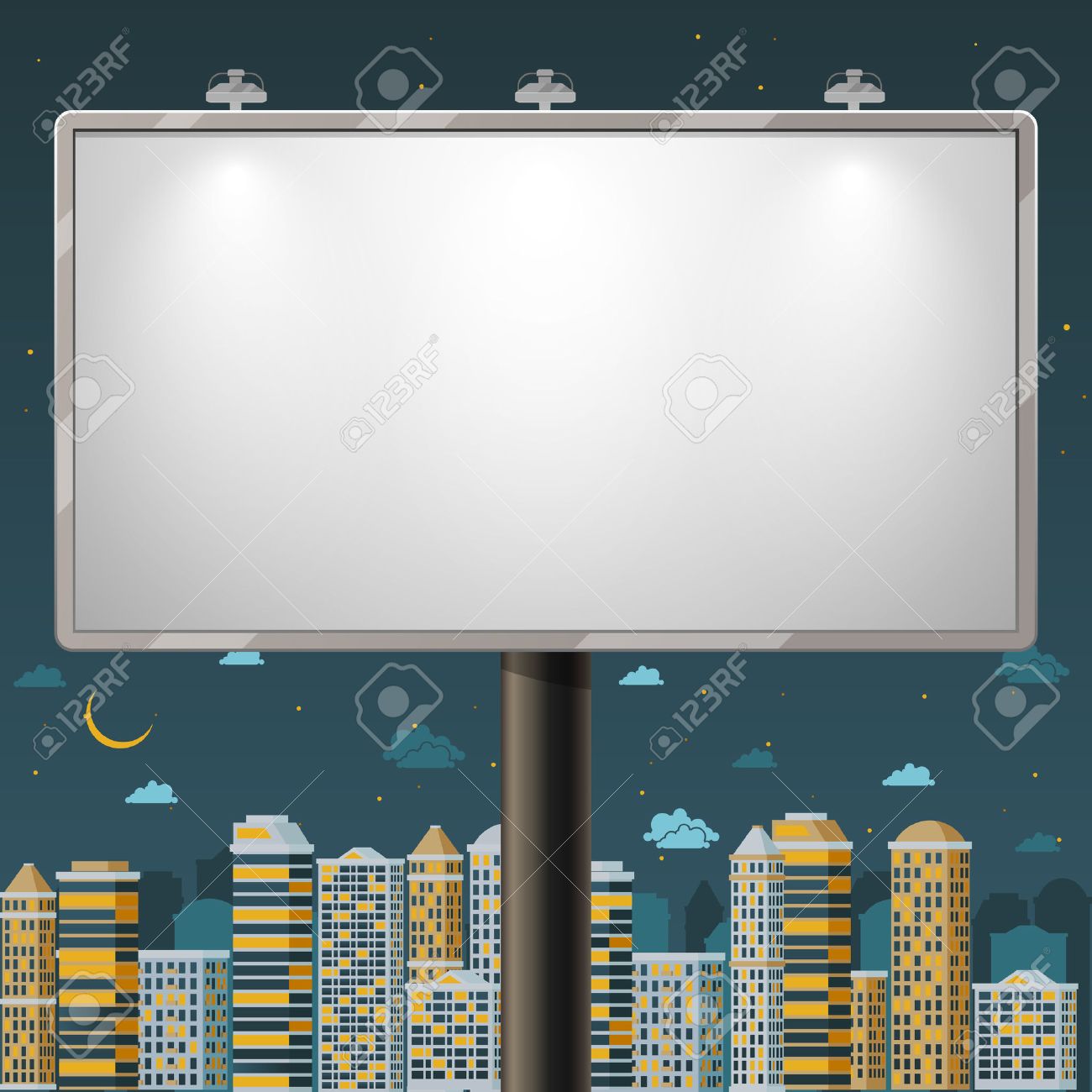 blank billboard at night time advertise commercial outdoor
