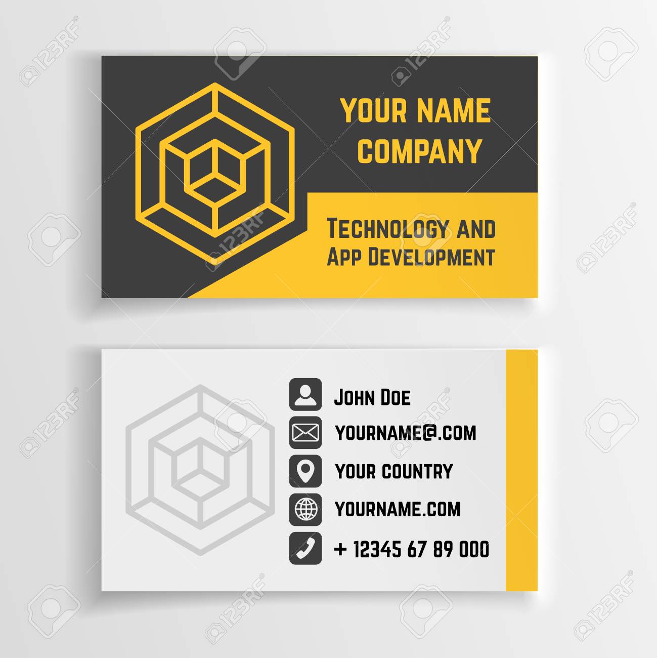 abstract creative business card vector template with linear logo id card creative design