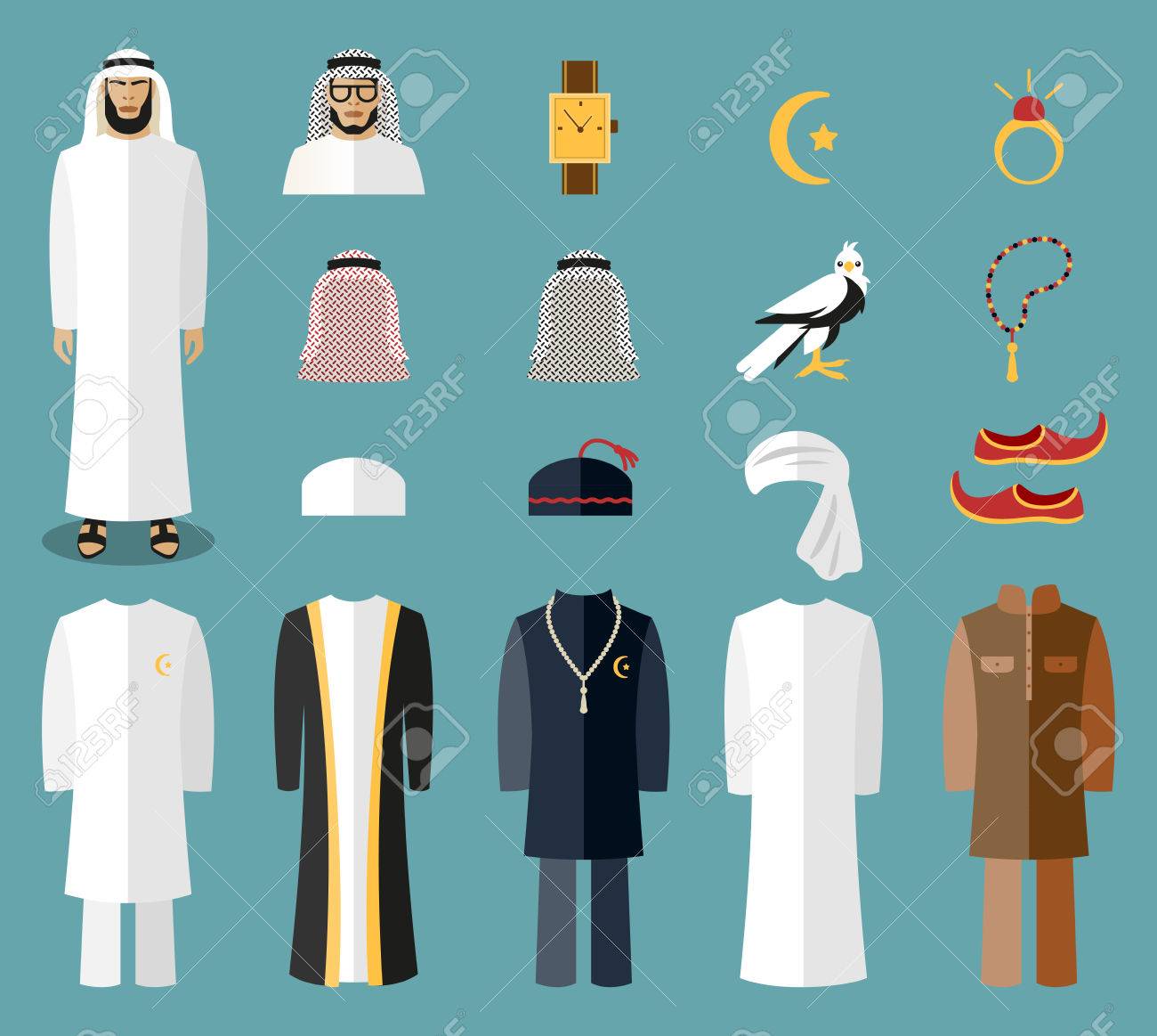 Tradicional Traje Arabe Hombre Hombre Árabe Traje Nacional Está