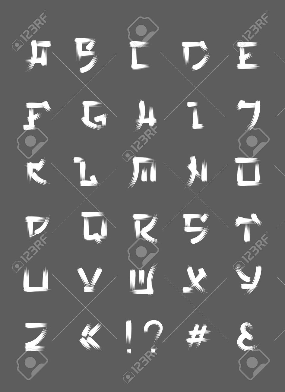 Japanese Brush Font Vector Font Letters In Japan Style Japanese Japanese Brush Font Vector Font Letters In Japan Style Japanese
