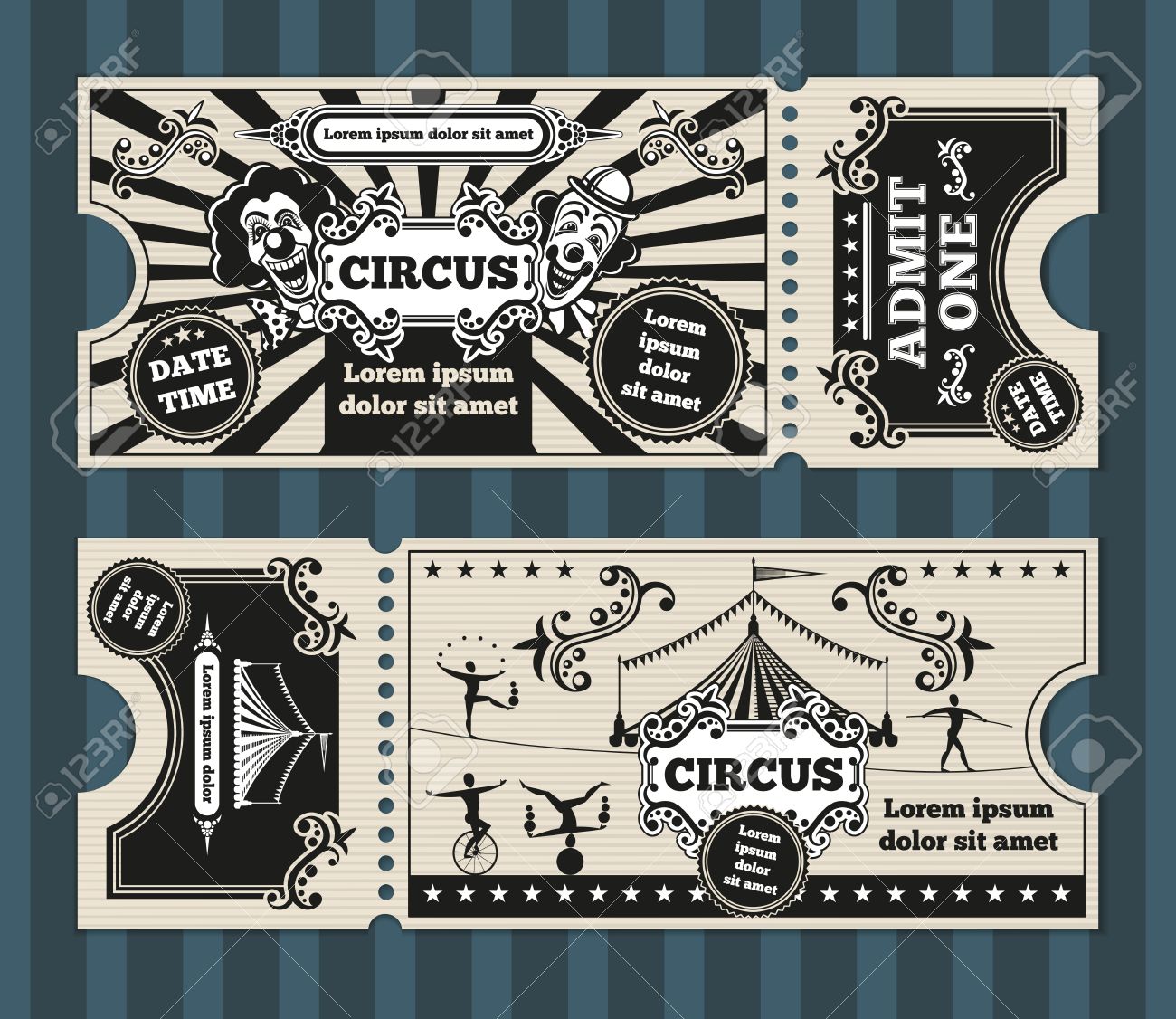 birthday card with circus tickets vector template ticket invitation carnival ticket invitation template