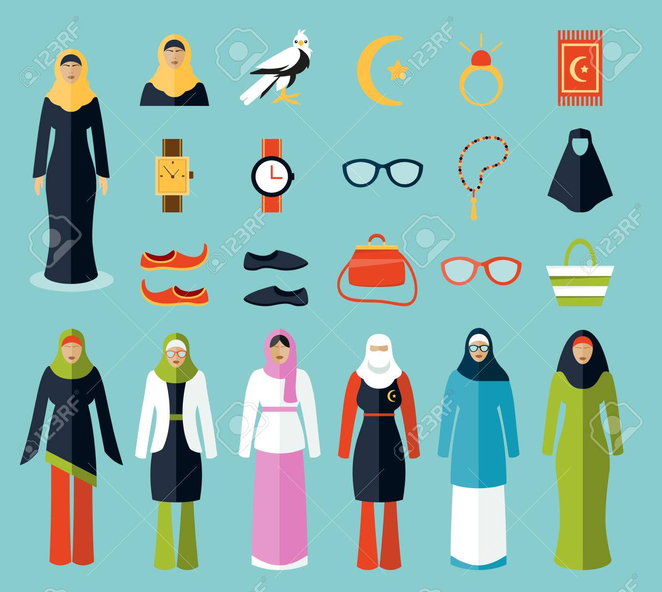 Arabische Frau Zubehor Und Kleidung Symbole Frau Araber Tuch Islam Frauenhandtasche Sonnenbrille Amd Traditionellen Arabischen Frau Vektor Illustration Lizenzfrei Nutzbare Vektorgrafiken Clip Arts Illustrationen Image 54596909