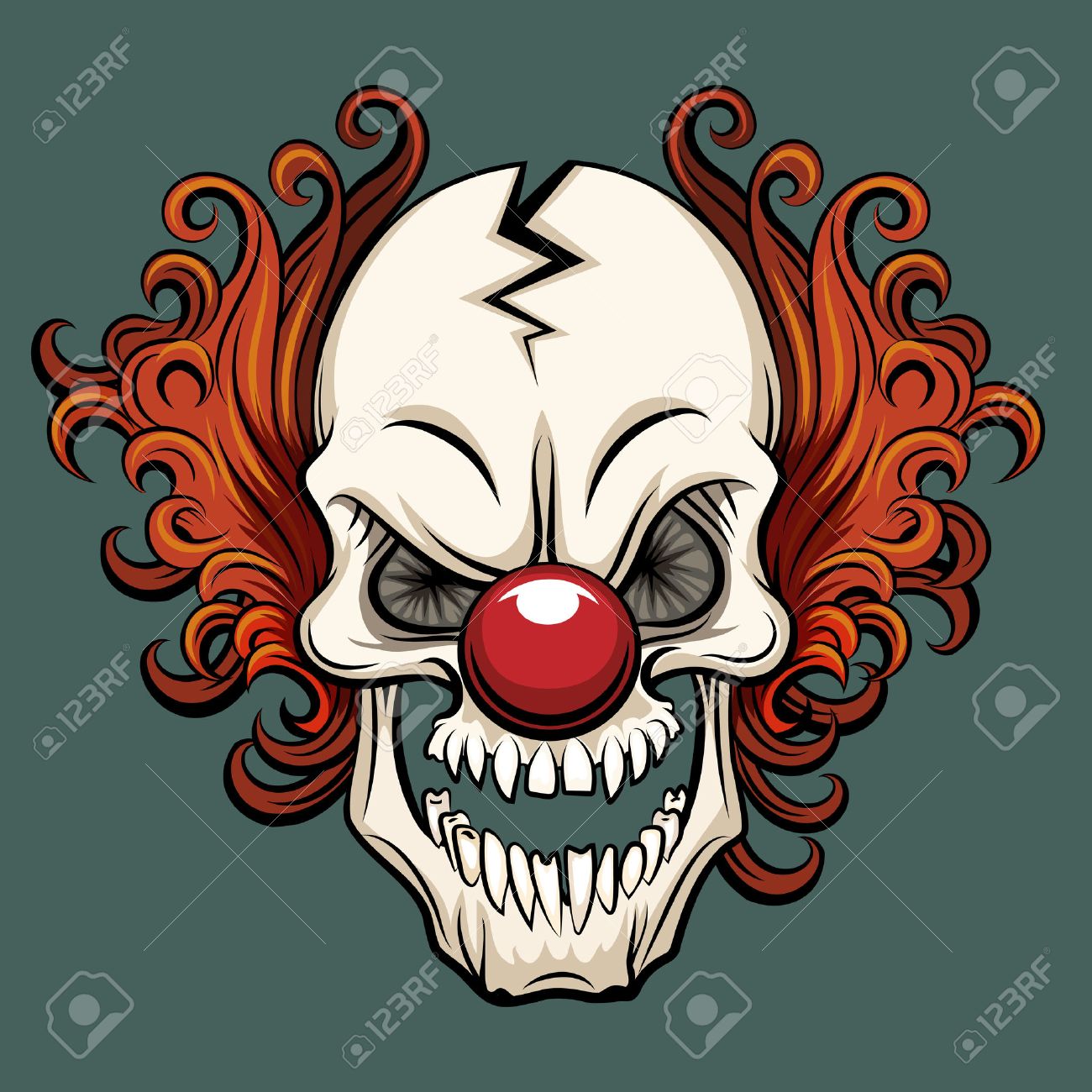 Vector evil clown. Clown scary, halloween clown monster, joker clown character illustration - 55462190 Vector evil clown. Clown scary, halloween clown monster, joker clown character illustration - 55462190