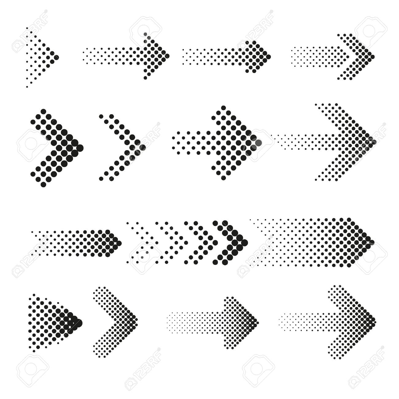 Dotted halftone arrows vector set. Arrow dot, arrow halftone, web arrow pattern illustration - 58525215 Dotted halftone arrows vector set. Arrow dot, arrow halftone, web arrow pattern illustration - 58525215