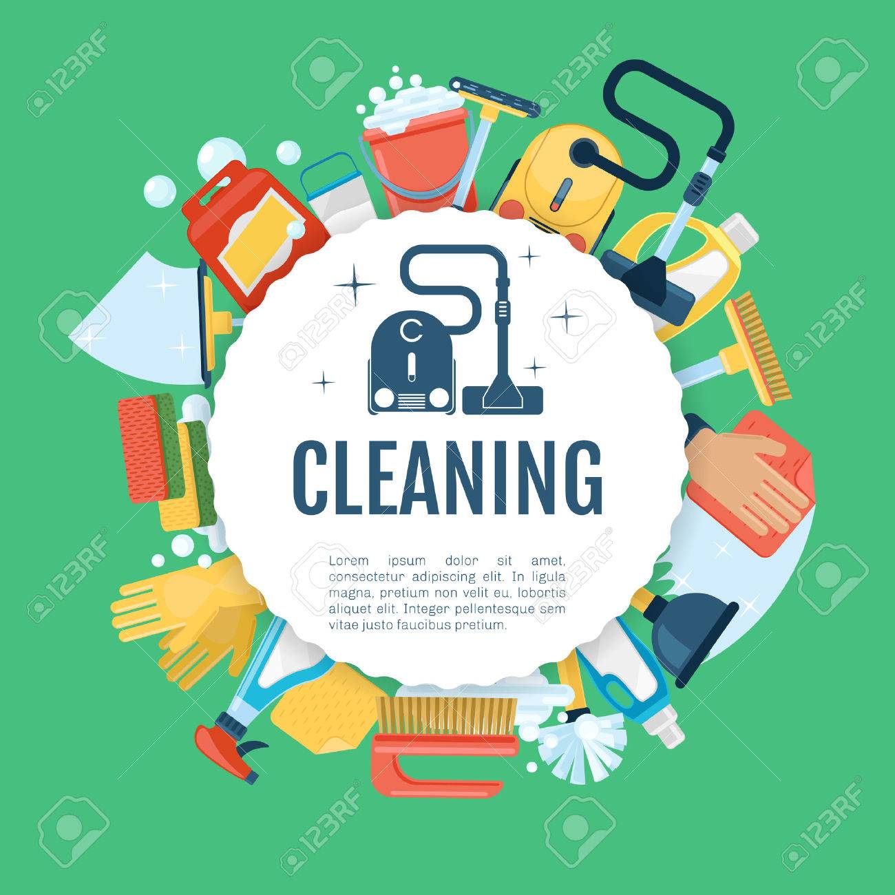 house cleaning poster vector household services template with cleaning house services
