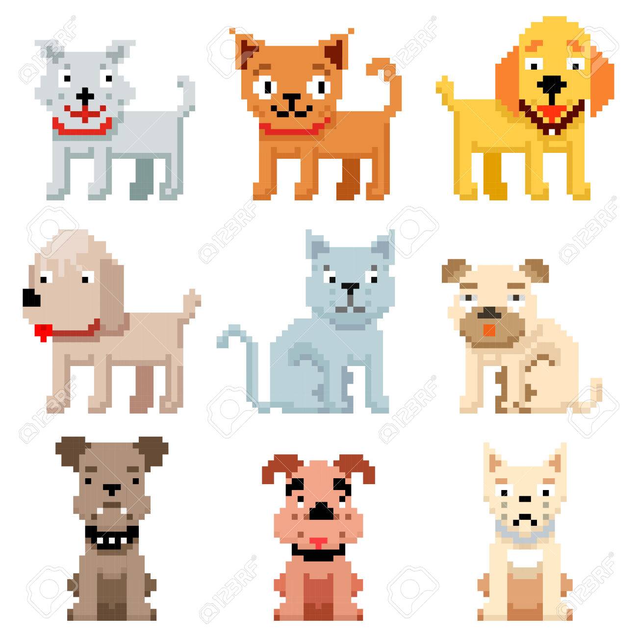 Gato animal ilustração de pixel art