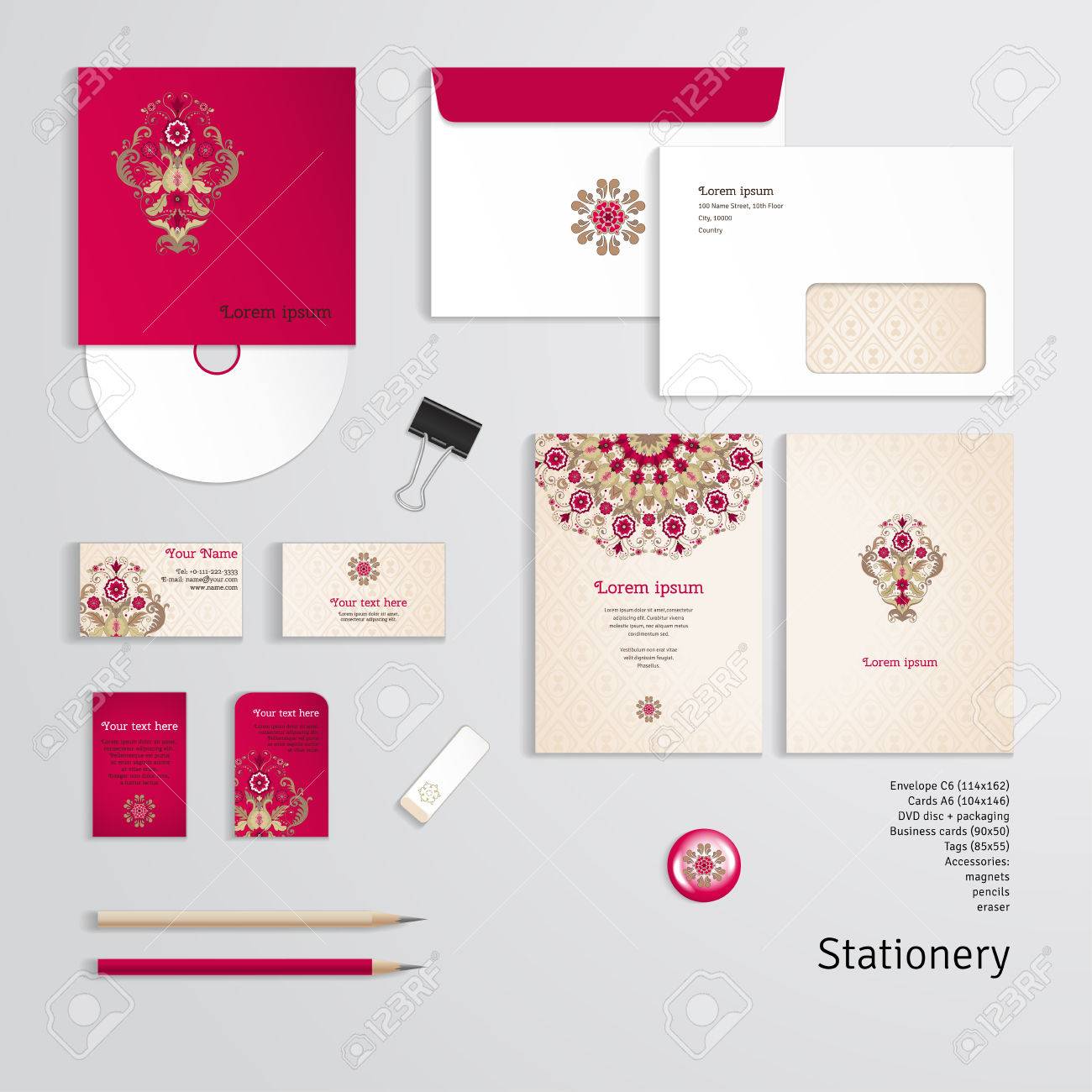 vector templates beautiful floral pattern in vintage style free vintage stationery templates