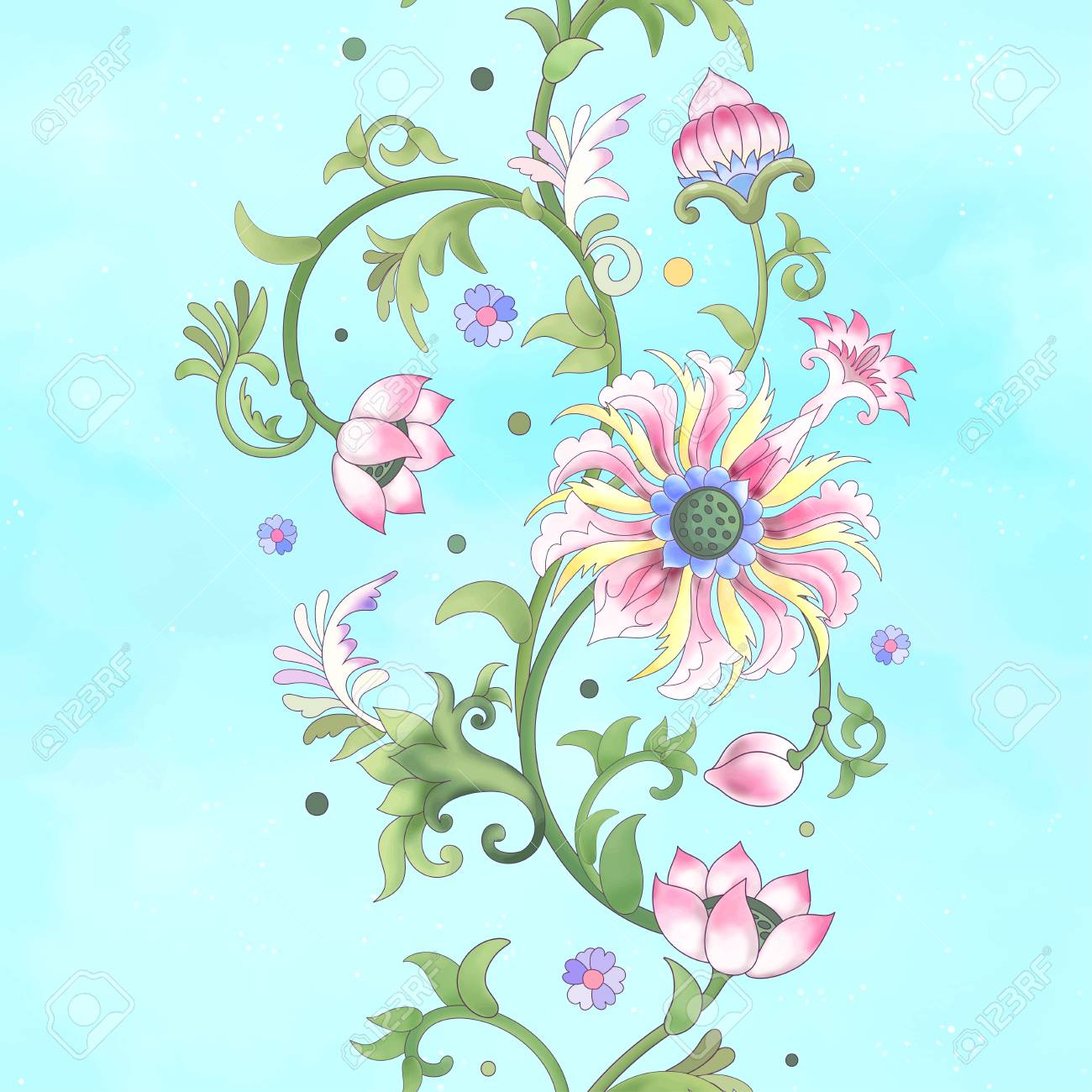 border on watercolor basis seamless vector background imitation
