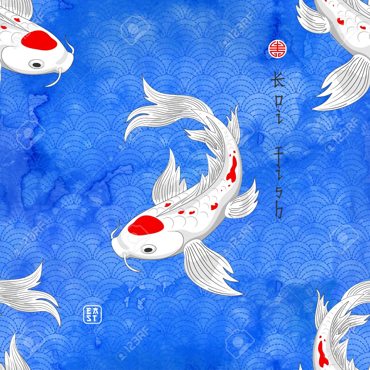 Japanese motives. Koi Carp
