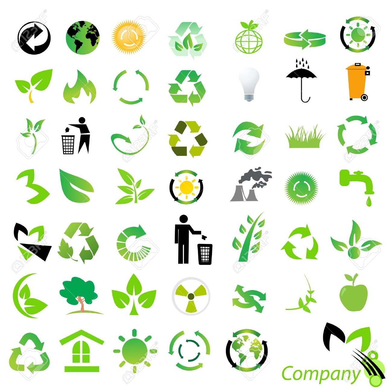 set of environmental recycling icons and logos royalty free recycling logos