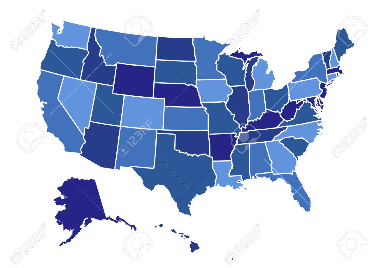 USA map vector illustration art on white background - 50908705 USA map vector illustration art on white background - 50908705