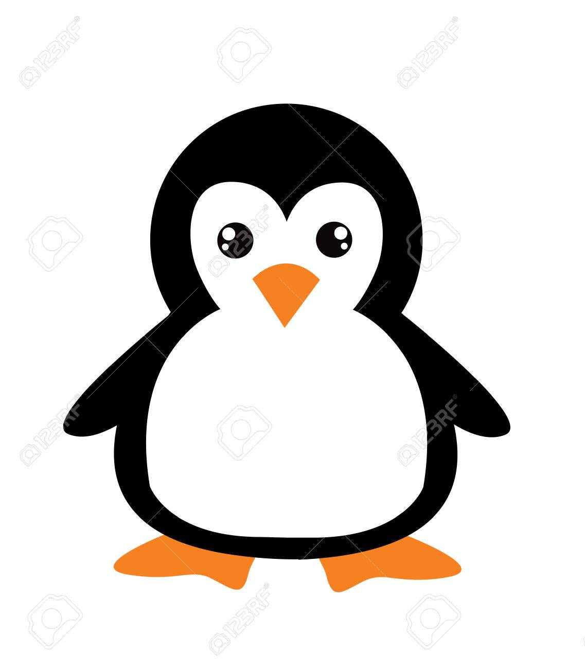 cute cartoon penguin on white background royalty free cliparts