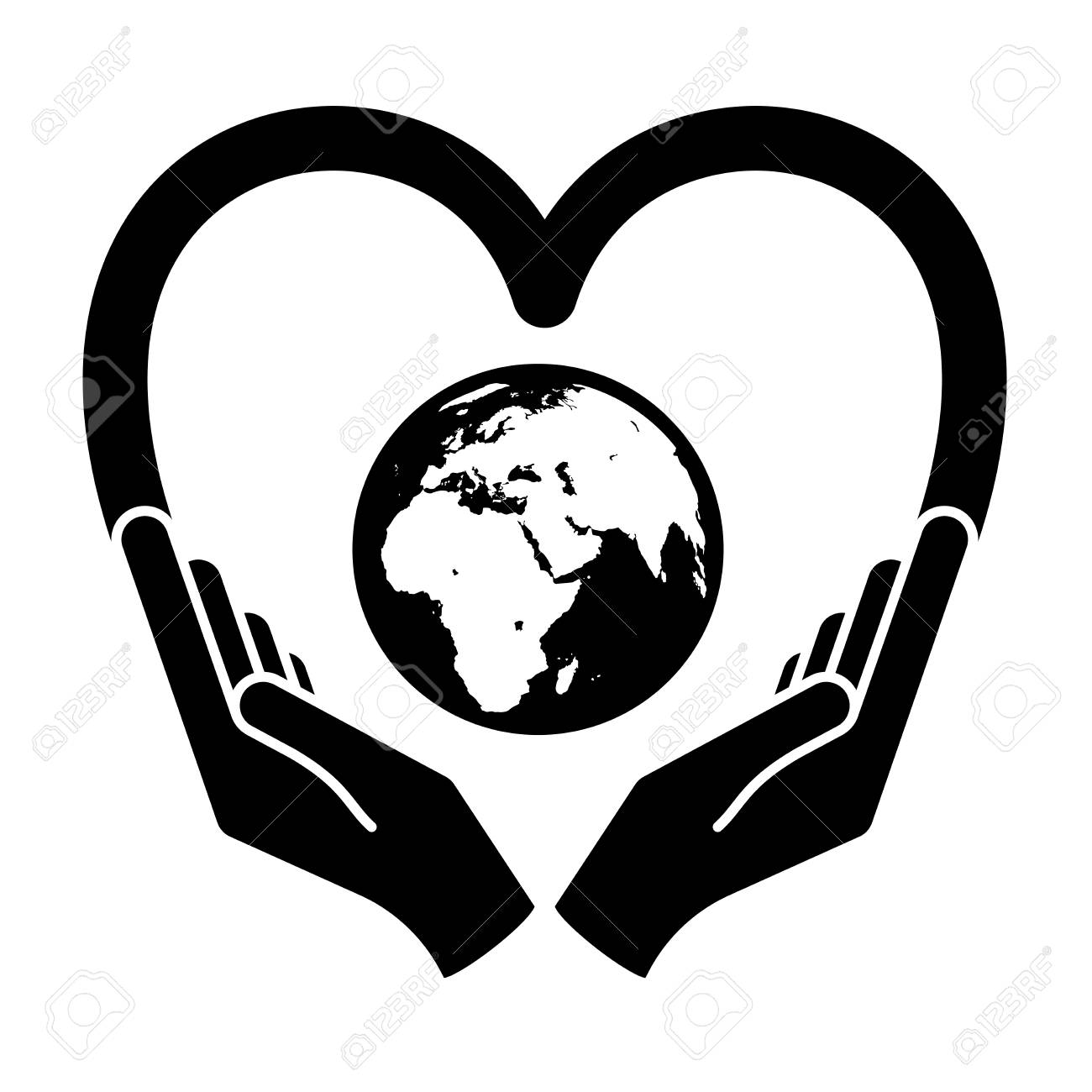 Duas Maos Segurando Planeta Terra Vector De Icone Ambiental Ilustraciones Vectoriales Clip Art Vectorizado Libre De Derechos Image