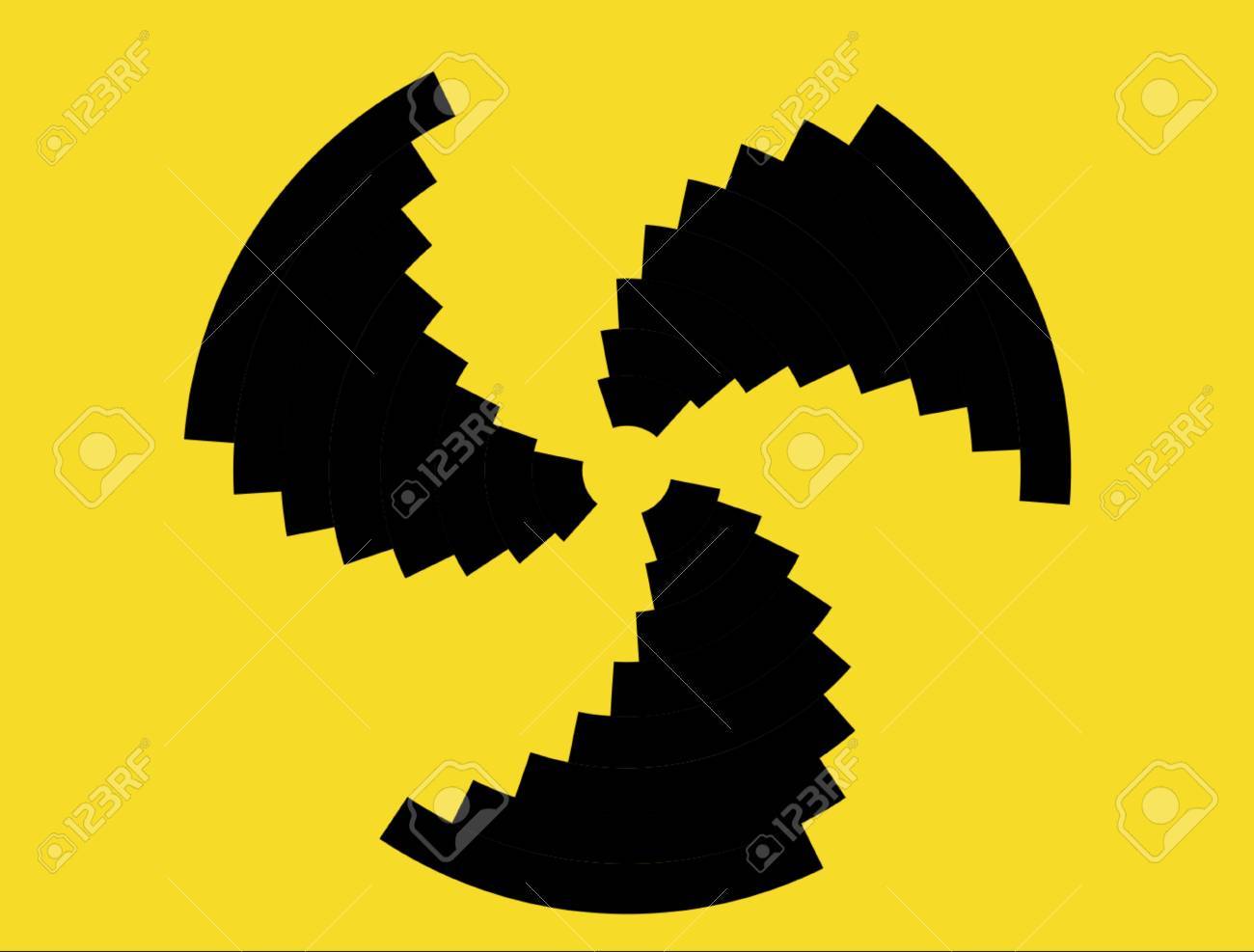 radioactivity symbol with black