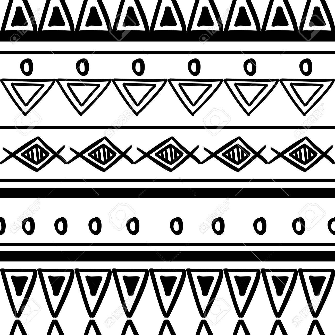 Ikat Geometric Pattern With Tribal Background Vector Texture. Seamless  Striped Motif In Aztec Symbol. Hand Drawn Ethnic With Indian, Scandinavian,  Gypsy, Mexican, Folk Patterns For Fashion Print And Textile Wrapping.  Royalty Free, image size:1300x1300