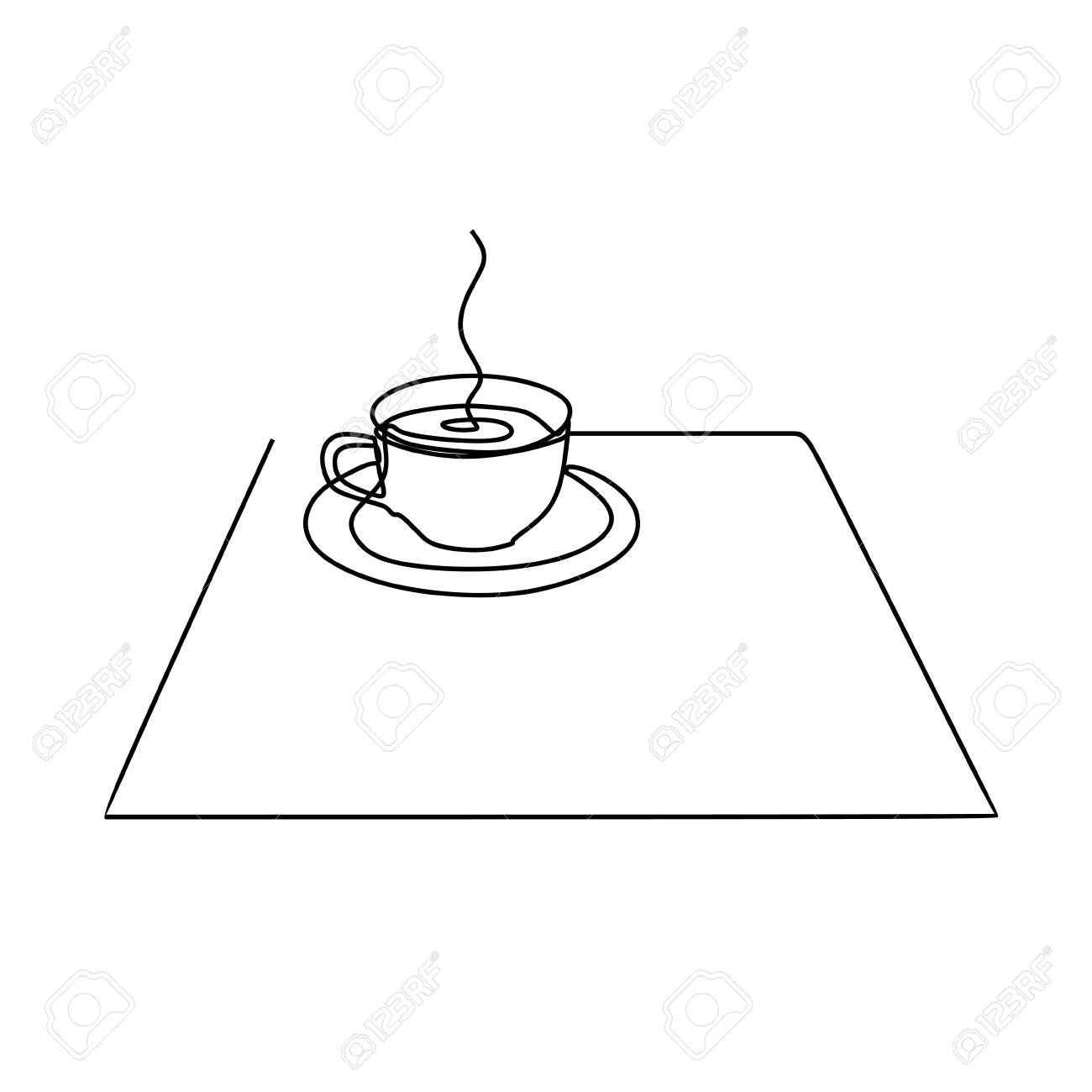 One Line Drawing Of A Cup Of Coffee Or Tea On The Table Royalty Free Cliparts Vectors And Stock Illustration Image One Line Drawing Of A Cup Of Coffee Or Tea On The Table Royalty Free Cliparts Vectors And Stock Illustration Image