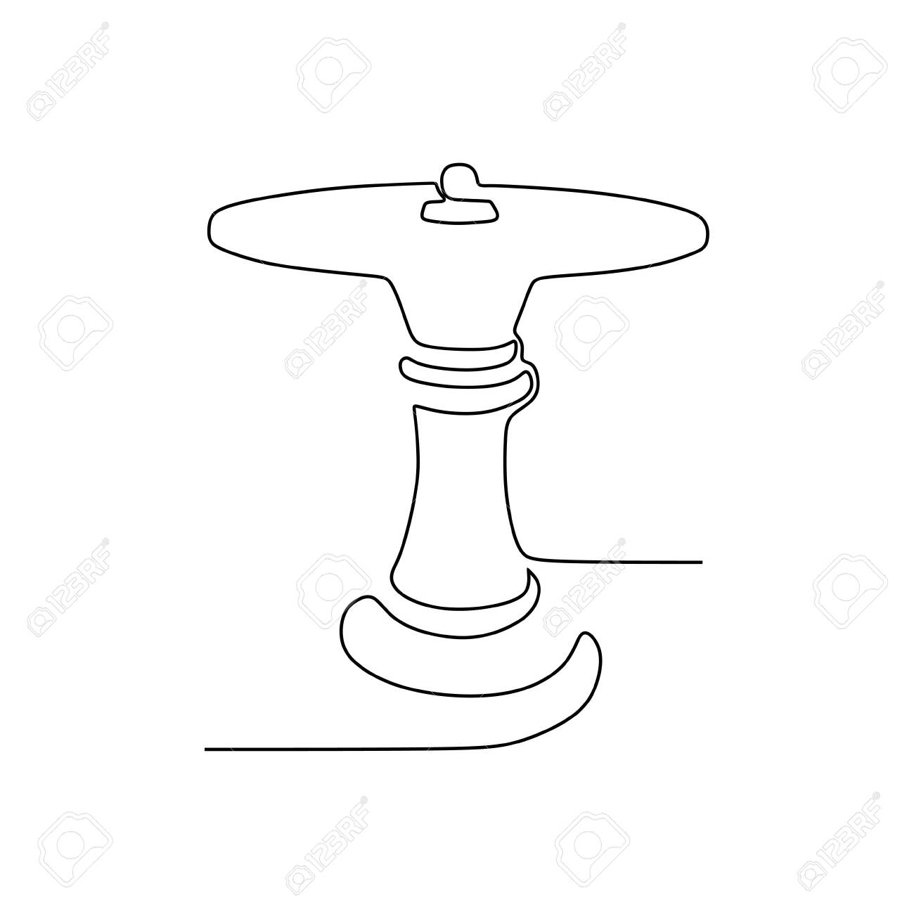 Ilustração em vetor linha arte rei do xadrez.