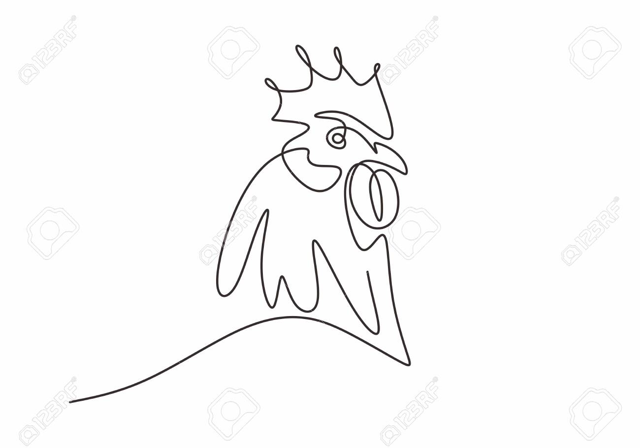 Rooster One Line Drawing Vector. Minimalism Design Of Cock Animal  Illustration. Hand Drawn Sketch Design Of Chicken Good For Tattoo Or  Poster. Royalty Free SVG, Cliparts, Vectors, and Stock Illustration. Image  133466938., image size:1300x910