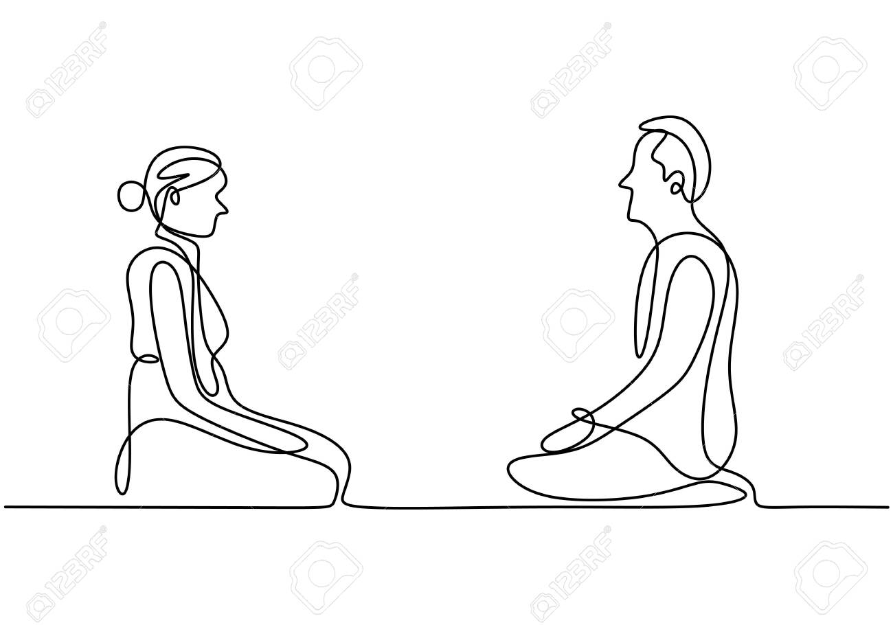 Couple Doing Yoga Meditation