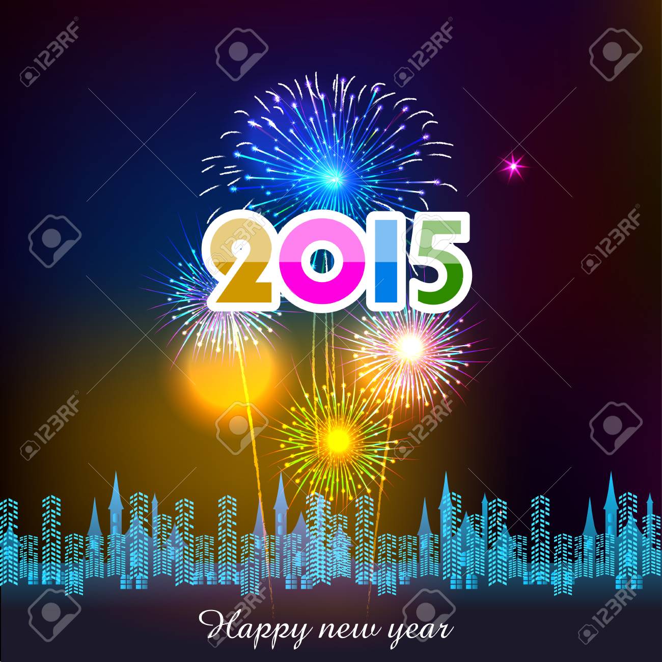 새해 복 많이 받으세요 2015 년 불꽃 놀이 배경 로열티 무료 사진... Image 34452461 새해 복 많이 받으세요 2015 년 불꽃 놀이 배경
