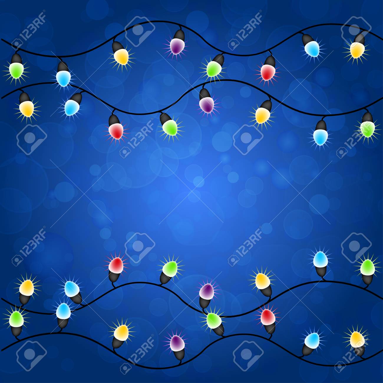 カラフルな輝くクリスマス イルミネーション メリー クリスマス のイラスト素材 ベクタ Image