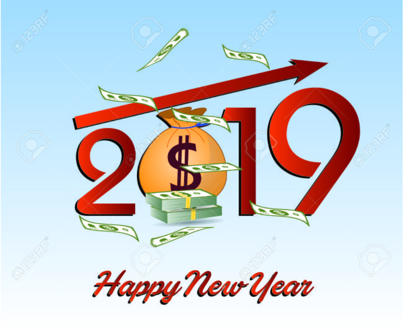 happy new year 2019 template vector illustration royalty free
