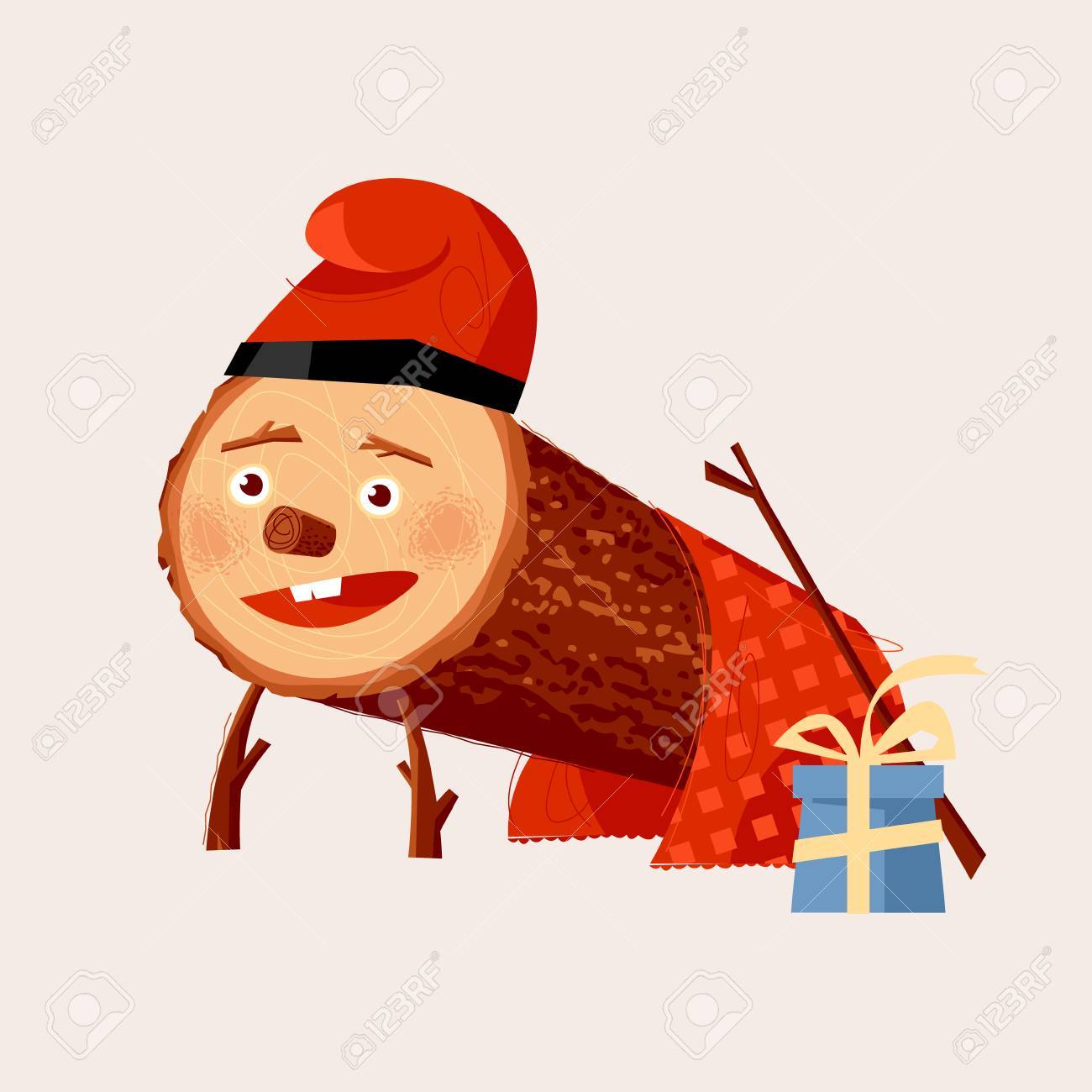 Tio De Nadal (Christmas Log). Christmas Tradition In Catalonia.. Royalty Free Cliparts, Vectors, And Stock Illustration. Image 87123843.