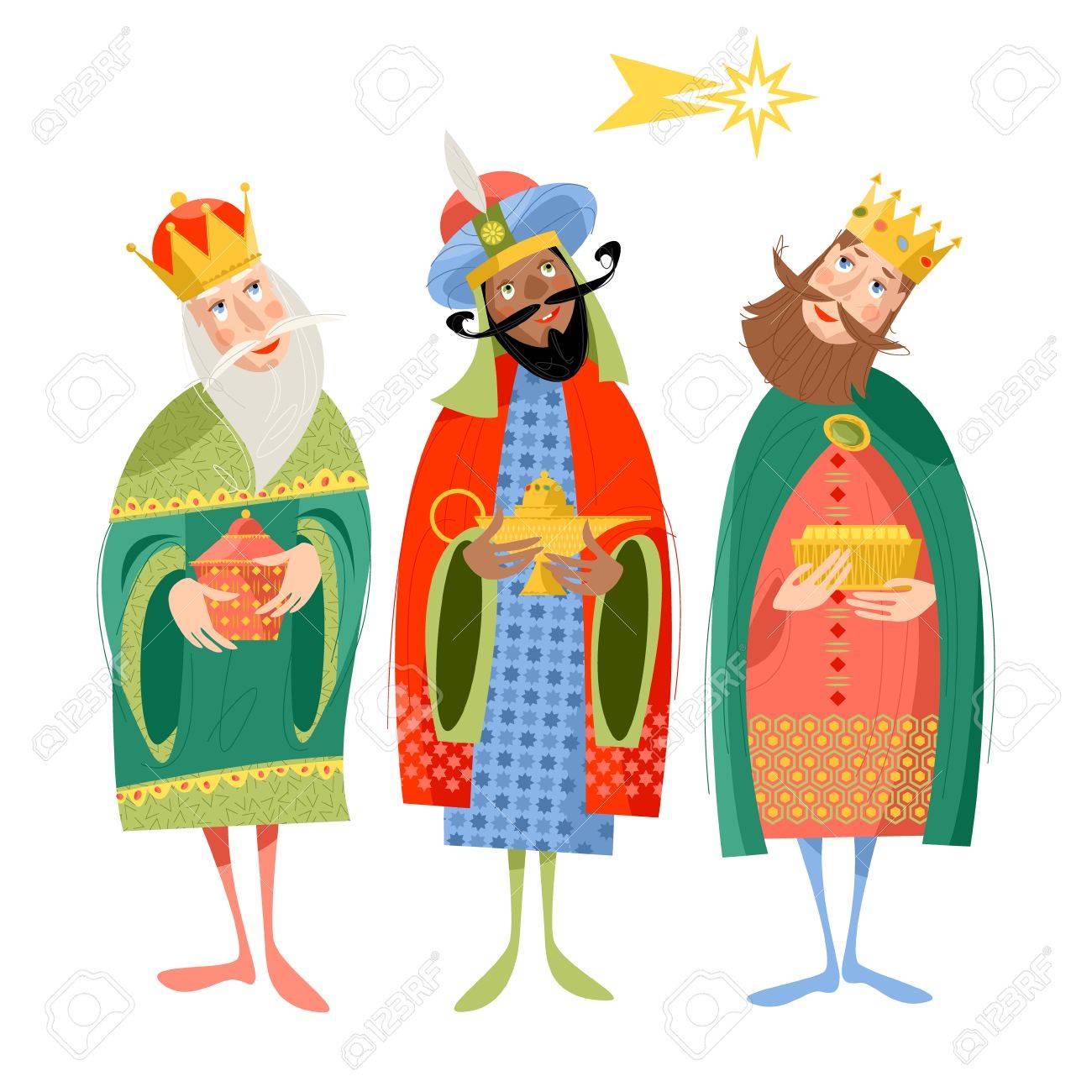 Three biblical Kings: Caspar, Melchior and Balthazar. Three wise men. Vector illustration. - 87625521 Three biblical Kings: Caspar, Melchior and Balthazar. Three wise men. Vector illustration. - 87625521