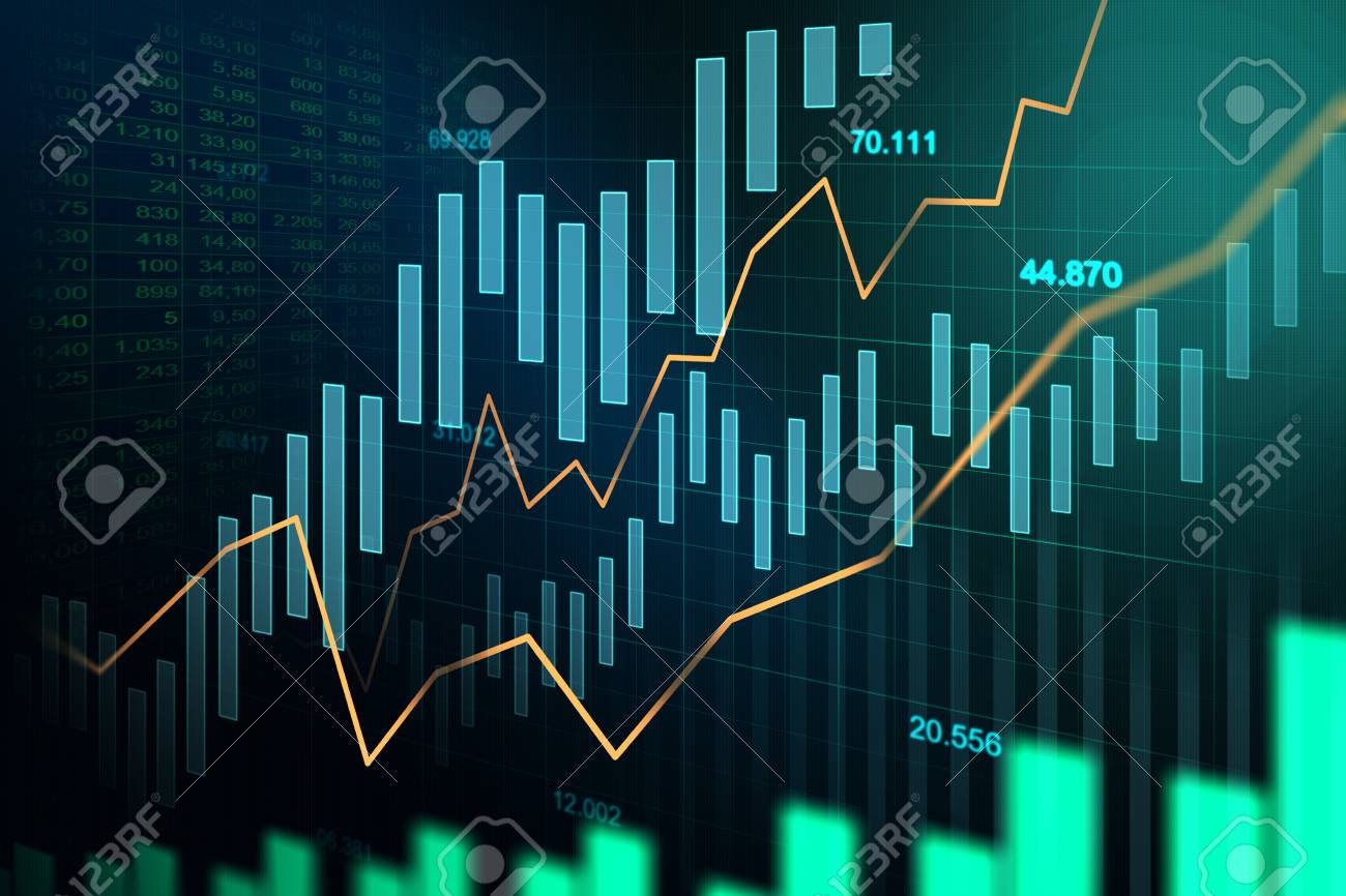 stock market or forex trading graph in graphic concept suitable