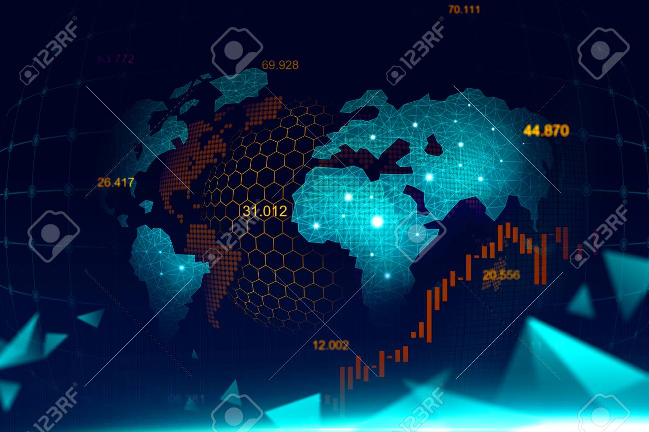 Stock Market Or Forex Trading Graph In Futuristic Concept Suitable - stock market or forex trading graph in futuristic concept suitable for financial investment or economic trends