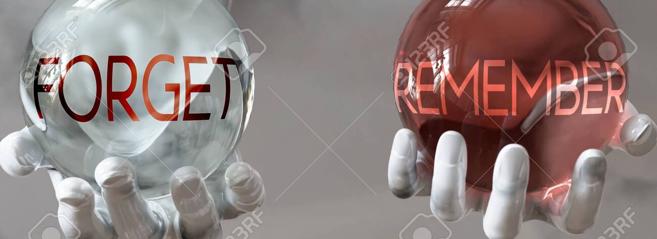 Remember And Forget In A Balanced Life Pictured As Words Remember Forget In Hands To Show That Forget And Remember Should Stay In Balance 3d Illustration Fotos Retratos Imagenes Y Fotografia De