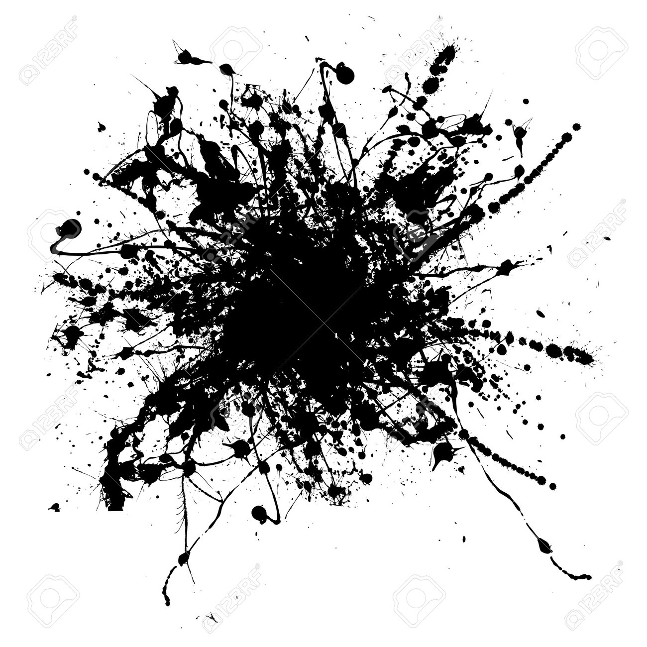 mono illustrated ink splats in black and white stock photo picture