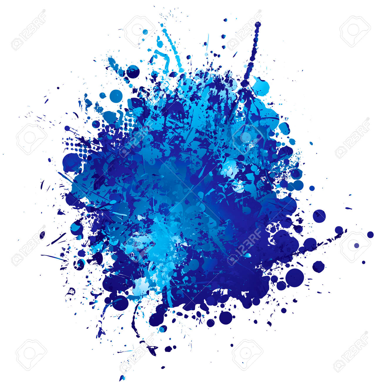 shades of blue abstract ink splat with white background royalty free