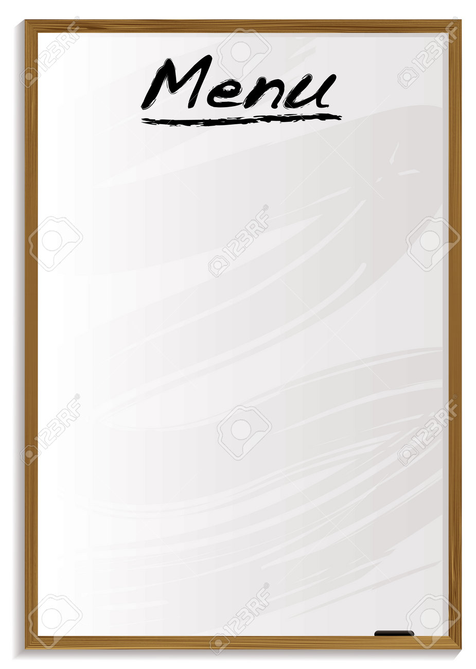 white board blank menu
