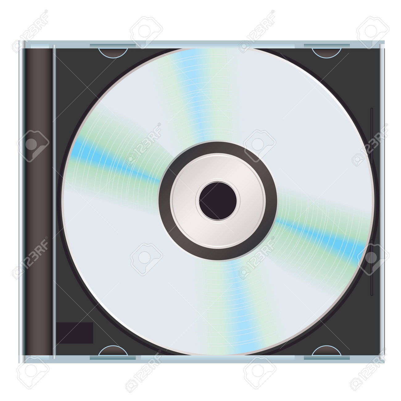 computer or music cd with black cd case and blank label music cd case