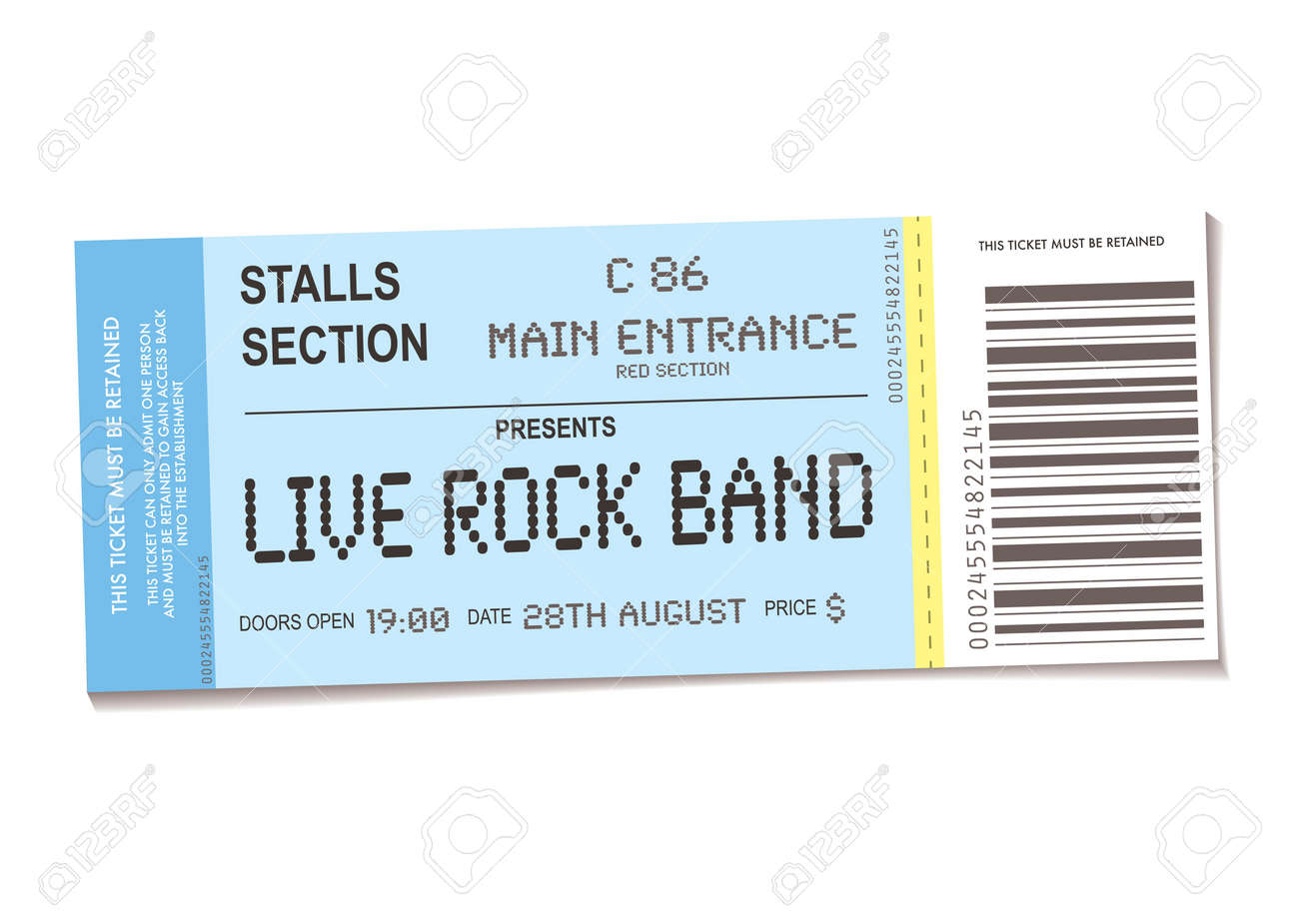 sample concert ticket with realistic look and date information - 7331383 sample concert ticket with realistic look and date information - 7331383