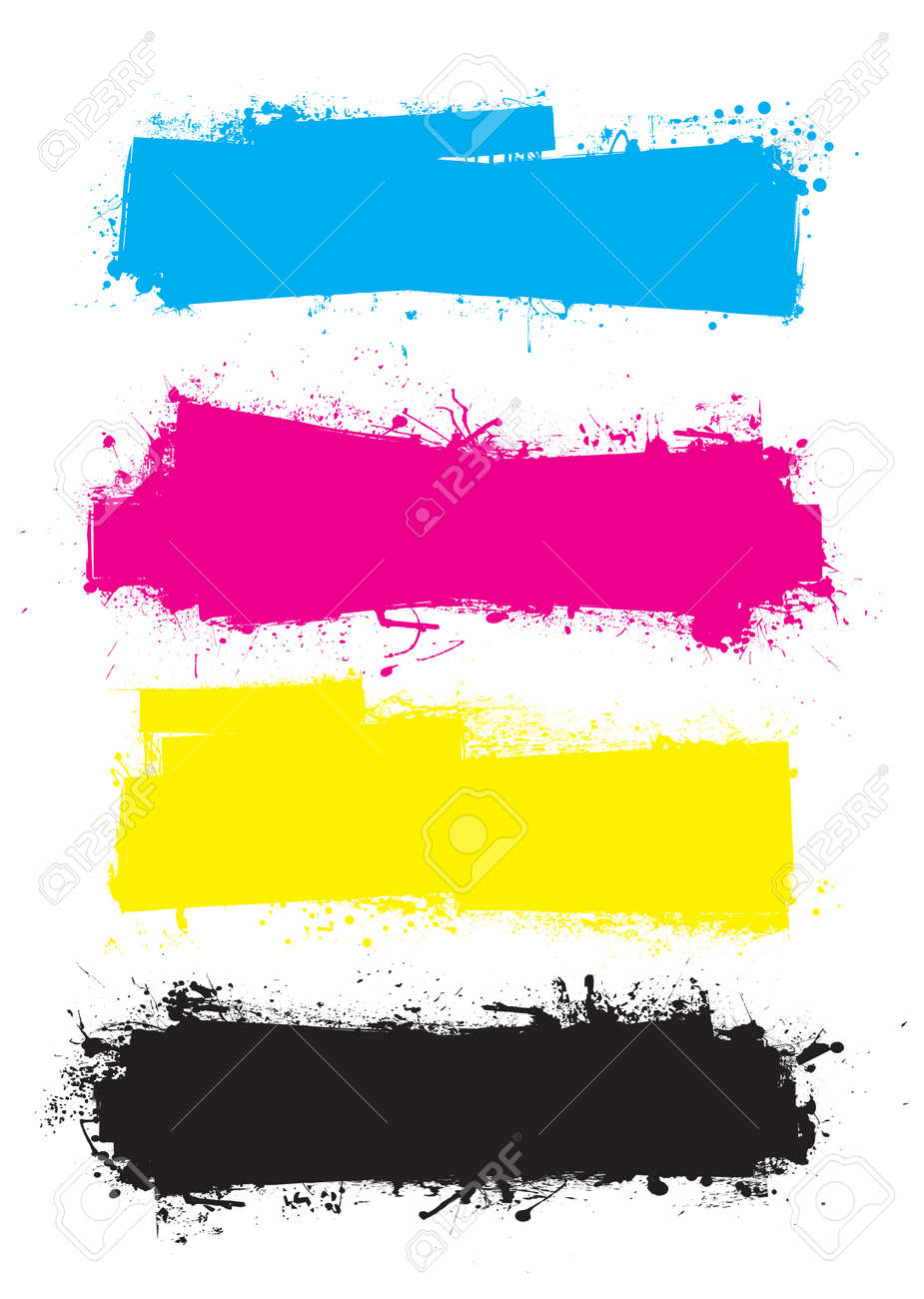 Splat banner cmyk ink grunge effect with space for text - 9307287 Splat banner cmyk ink grunge effect with space for text - 9307287